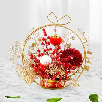 Настольные украшения на китайский Новый Год, ночник с искусственным цветком в горшке с подсветкой для свадьбы
