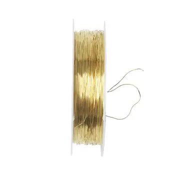 Рулон ленты 22 м Металлическая проволока для изготовления ювелирных изделий Кустарного производства 0,3 мм- Золотой