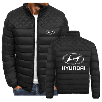 Осенне-зимняя куртка Hyundai с хлопковой подкладкой 2023, простая и модная куртка с хлопковой подкладкой в сетку, мужская модная куртка