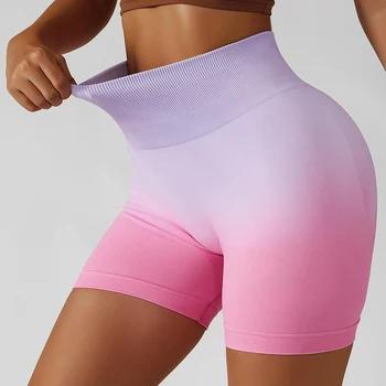 Нейлоновые спортивные штаны для йоги, подтягивающие ягодицы, облегающие шорты для бега