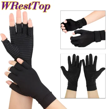 1 пара медных компрессионных перчаток от артрита для женщин и мужчин, снимают боль в запястье, отек и кистевой туннель, поддерживают суставы