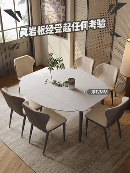 Современный простой функциональный обеденный стол Fiona Fang двойного назначения, прямоугольная комбинация обеденного стола и стула из углеродистой стали