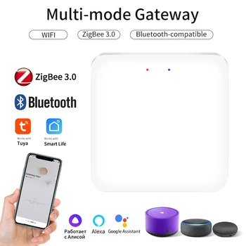 Многорежимный шлюзовой концентратор Tuya ZigBee Bluetooth Беспроводной пульт дистанционного управления умной бытовой техникой с Alexa Google Home Assistant