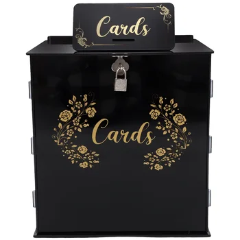 Современный стиль Коробка для свадебных открыток Акриловый футляр с замком Коробка для хранения открыток для свадебной вечеринки