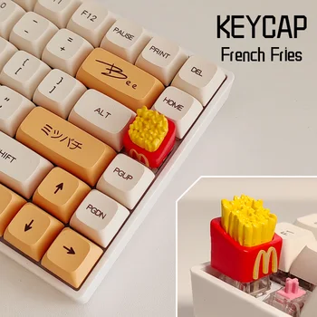 Колпачок для ключей для картофеля фри, материал из смолы PBT delicious food, 3D прекрасный подарок, колпачок для ключей механической клавиатуры с поперечным валом ESC