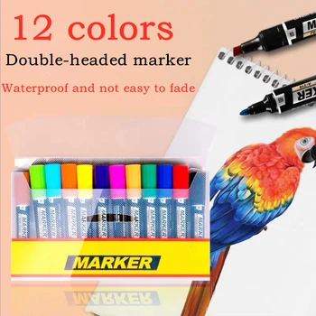 12 Цветов маркеров для рисования граффити для водостойкого перманента для рисования плаката манги, специальных школьных принадлежностей для художественного офиса posca
