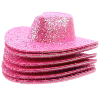 6 шт. блестящие шляпы, крошечные искусственные шляпы, миниатюрные шляпы