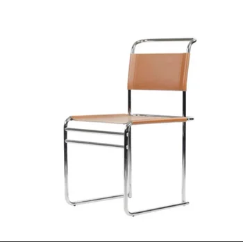 Обеденный стул в скандинавском стиле, Легкий Роскошный антикварный стул, Металлическая стальная труба в итальянском стиле, Простой обеденный стул, мебель для гостиной