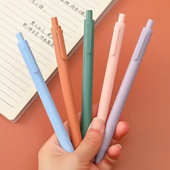 1 ШТ Ручных гелевых ручек Simple Macaron Color, черные чернила, тонкая ручка 0,5 мм для письма, канцелярские принадлежности для учащихся, школьные принадлежности