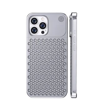 Металлический Теплоотводящий Чехол Для Телефона iPhone 12 13 14 15 Pro Max Plus С Охлаждающим Ароматом, Полая Алюминиевая Противоударная Крышка Без Оправы