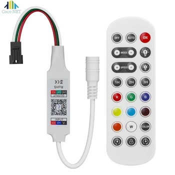 Музыкальный контроллер Bluetooth DC5V 12V 24V с дистанционным управлением 24 клавиши, встроенный микрофон для адресуемой светодиодной ленты WS2812B WS2811 SK6812