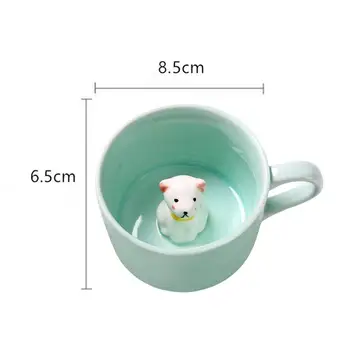 Керамическая чашка, Милые Животные Внутри, Кружка, Кофе, Чай, Молоко, 3D Мультяшные кружки, Щенок