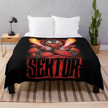 Плед Mortal Kombat Sektor on Fire, плед для ребенка, пушистый плед для кровати, роскошное дизайнерское одеяло