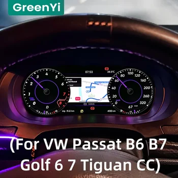GreenYi Автомобильная ЖК-Панель Приборной Панели Виртуальная Комбинация Приборов Экран Спидометра Кабины Для VW Passat B6 B7 Golf 6 7 Tiguan CC
