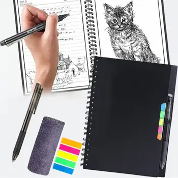 Смарт-блокнот многоразового использования формата А5, стираемый блокнот с ручкой, салфетка для стирания, доска для заметок, Портативный дневник, Офисный чистый блокнот