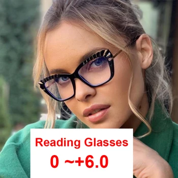 Модные Компьютерные очки для чтения, Женские Оптические оправы для очков, Роскошные Очки, Женские Сексуальные Черные очки с синим светом 