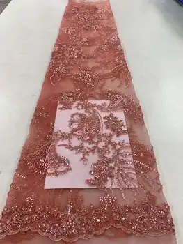 Роскошная кружевная ткань из французского бисера 2023 года, высококачественные кружевные ткани жениха с африканскими блестками для Нигерийского свадебного платья