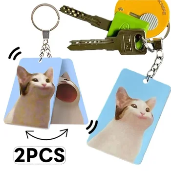 Креативный брелок для ключей с кошачьим трясущимся ртом для женщин, Динамичные Забавные Персонализированные брелки, Акриловое Игривое Забавное кольцо для ключей для детей