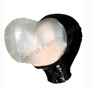 Латексная маска с капюшоном для контроля дыхания