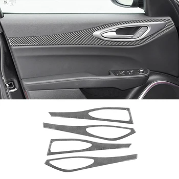 Наклейка на отделку панели двери автомобиля, декоративные полоски, наклейка на внутреннюю ручку, наклейка на Alfa Romeo Giulia 2015-2023