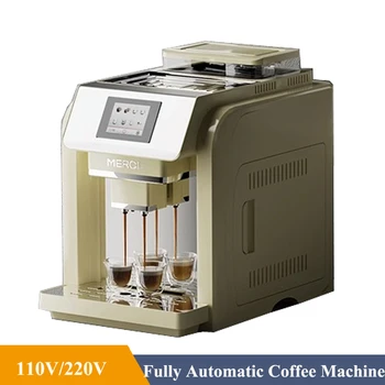 Пароварка мощностью 1100 Вт, конический шлифовальный диск, Полноавтоматическая кофемашина, кофеварка для приготовления кофе в зернах большой емкости