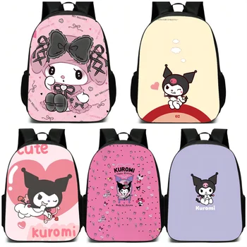 Sanrios Kawaii Hello Kittys Cinnamoroll Kuromi My Melody Мультфильм Милый кожаный прозрачный детский рюкзак Школьная сумка