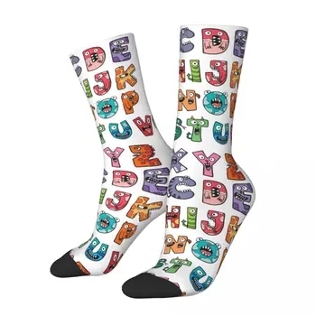 Алфавит, кошки, буквы, носки для игровой команды, аксессуары, всесезонные Удобные длинные носки, нескользящие, Лучшая идея подарка для женщин и мужчин