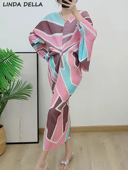 ЛИНДА ДЕЛЛА Летнее модное дизайнерское длинное платье с винтажным принтом, женское платье с рукавом 