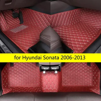 CRLCRT кожаные автомобильные коврики для Hyundai Sonata 2006-2013 2014 2015 2016 2017 2018 Пользовательские Накладки для ног автомобильный ковер