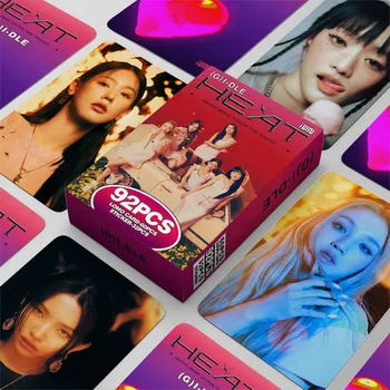 92 шт./компл. Kpop Idol (G) I-DLE Новый Альбом Серии Открыток HEAT Lomo YuQi So Yeon Minnie ShuHua Minnie HD Photo Collection Подарок фанатам
