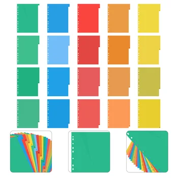 Страницы A4 Красочная Индексная страница, классифицированные этикетки, пластиковые разделители для карточек, бумага для карточек, предотвращающая изгиб (цветной печатный номер)