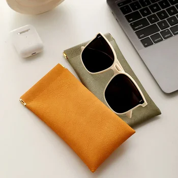 Мягкая кожаная сумка для очков для чтения, водонепроницаемая прочная сумка для солнцезащитных очков, Простые сумки для хранения очков, Аксессуары для очков