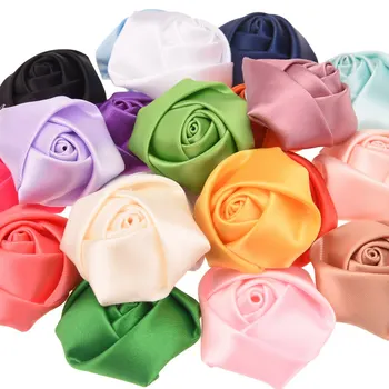 20ШТ Бутон розы, аксессуары для волос для маленьких девочек, Мини-розетка, цветок для броши, заколка, бантики для волос, Цветы для повязки на голову.