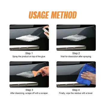 Удалите наклейки с непроводящих автомобильных стекол, наклейку с остатками клея, средство для удаления остатков клея для автомобиля