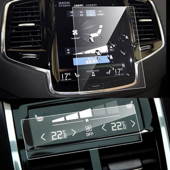 2 шт. для Volvo XC40 XC60 XC90 V90 V60 2016-2021 Автомобильный GPS Навигационный Экран Пленка + Задний Климатический Кондиционер Закаленная Пленка