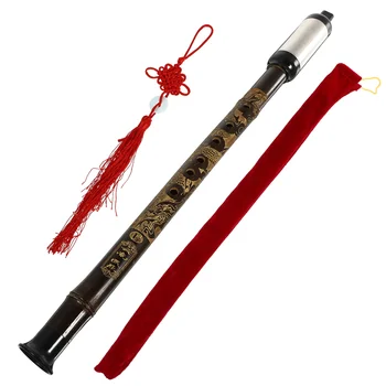 Национальность Кукурбит Бау для малышей Китайская флейта с узлом из черного бамбука с футляром для хранения