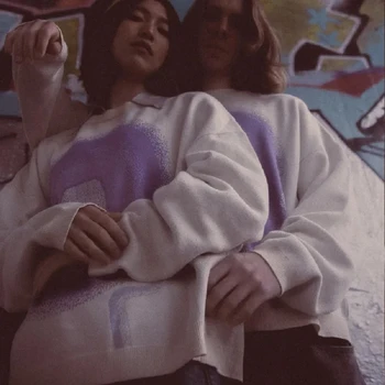 Мужской и женский вязаный пуловер в полоску с рисунком для девочек, свитер большого размера с круглым вырезом, вязаная уличная одежда из хлопка Harajuku