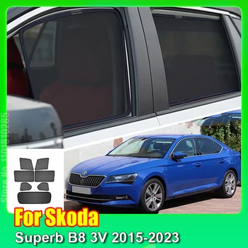 Для Skoda Superb B8 3V 2015-2023 Солнцезащитный козырек на окно автомобиля Переднее Лобовое стекло Задняя боковая шторка солнцезащитный козырек