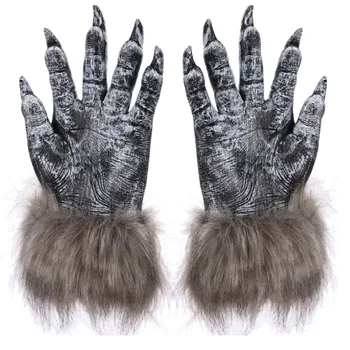 Волосатые руки, Пушистые перчатки с животными, Оборотень, Волк, Медведь, Пасхальные Перчатки на Хэллоуин, Варежки, перчатки для малышей, Лыжные перчатки, Варежки для мужчин
